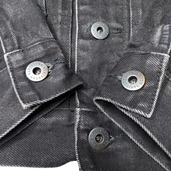 All saints black demin jacket - Picture 7 of 15